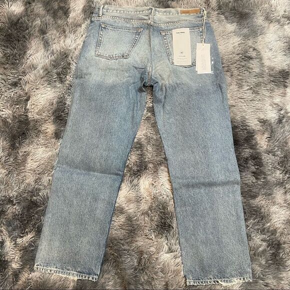 NWT! GRLFRND Denim Helena Jeans In City Rocker - Embroidered Logo, Button Fly - Picture 8 of 12